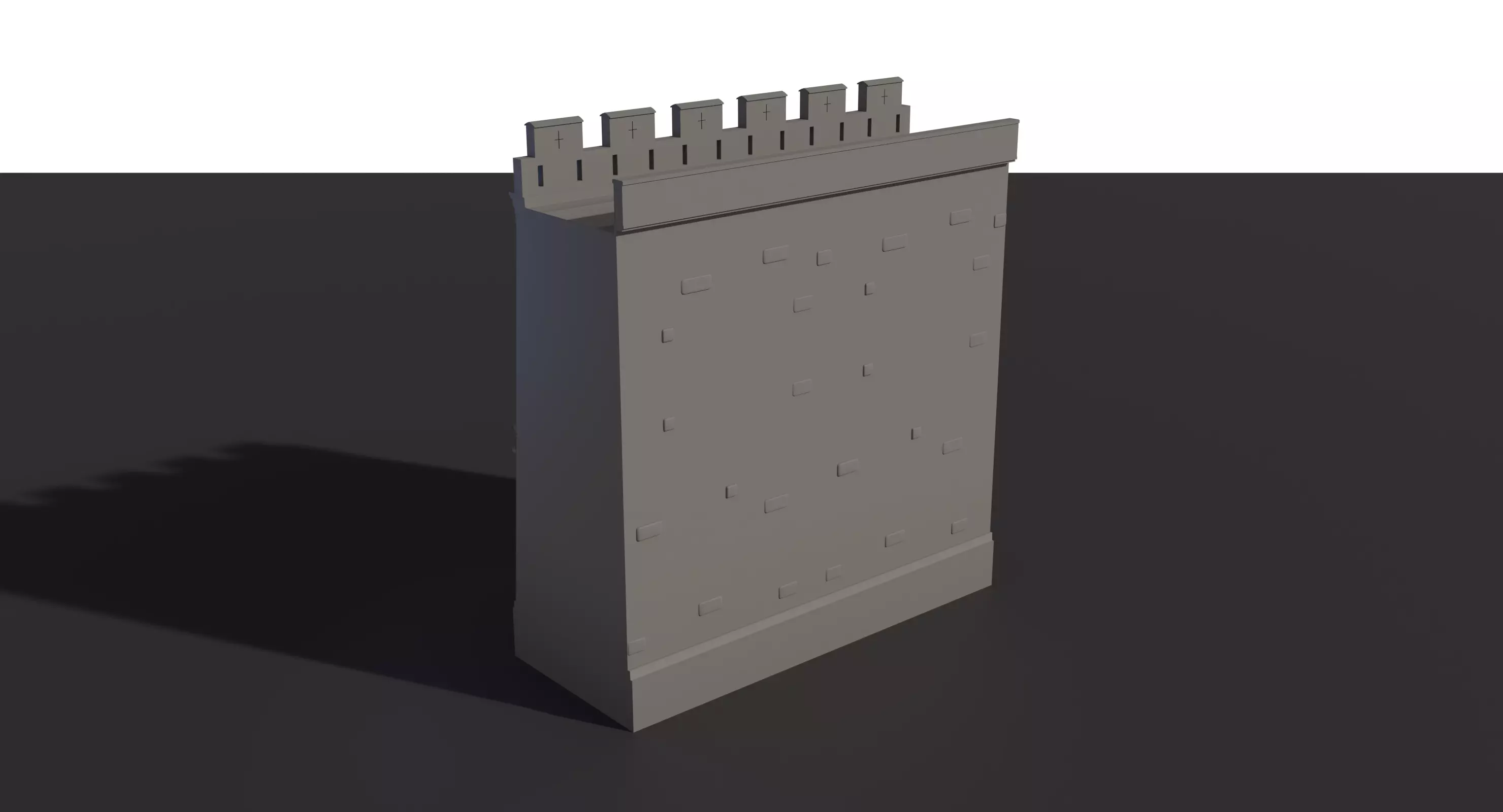 Fortress Stone Wall Low-poly 3D model_14