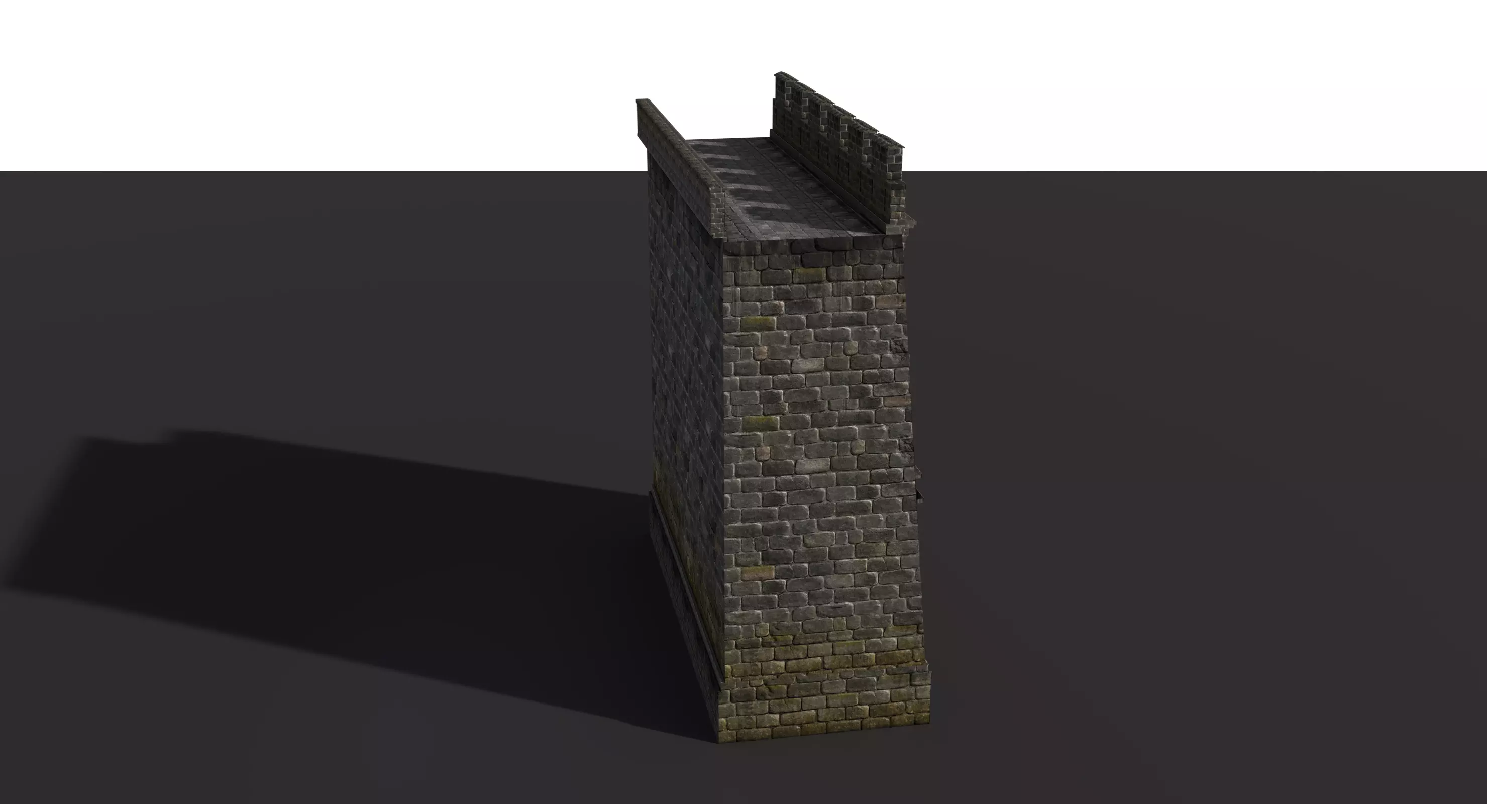 Fortress Stone Wall Low-poly 3D model_6