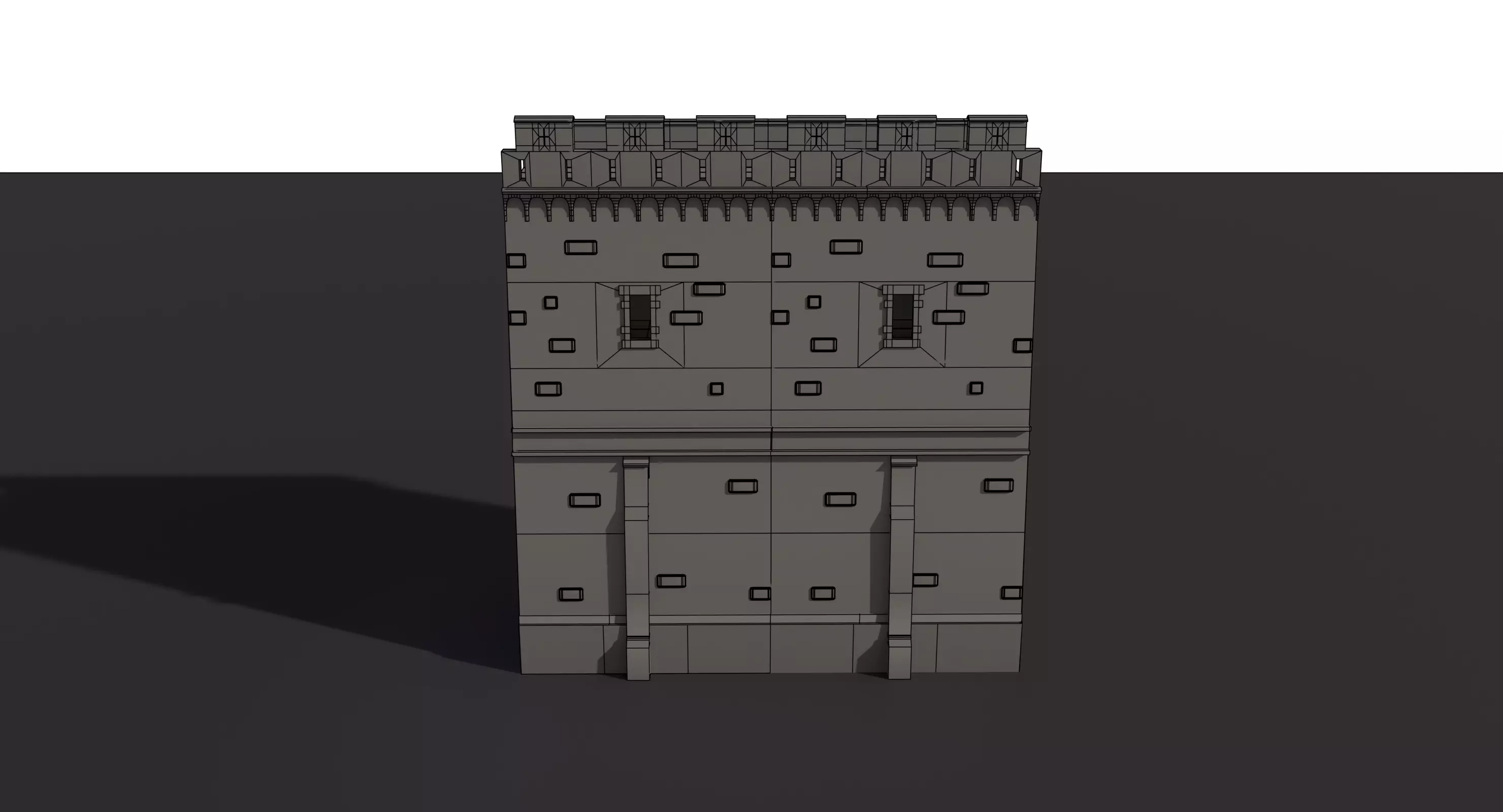 Fortress Stone Wall Low-poly 3D model_22