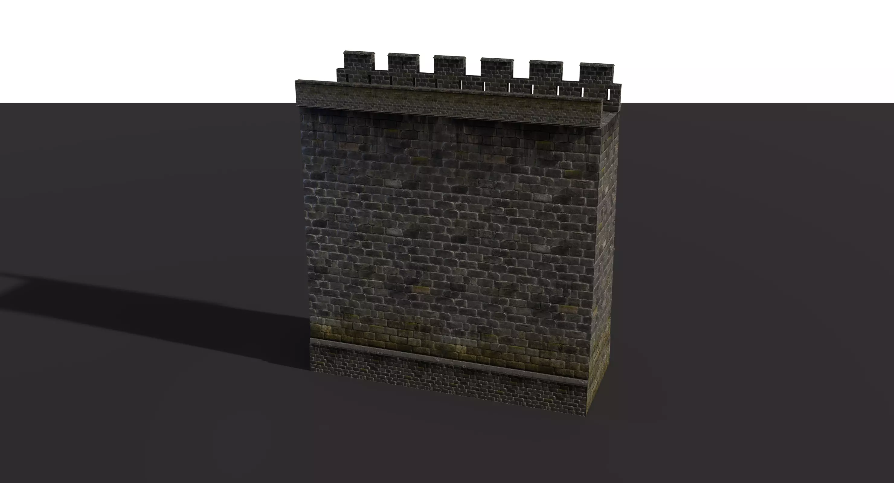 Fortress Stone Wall Low-poly 3D model_7