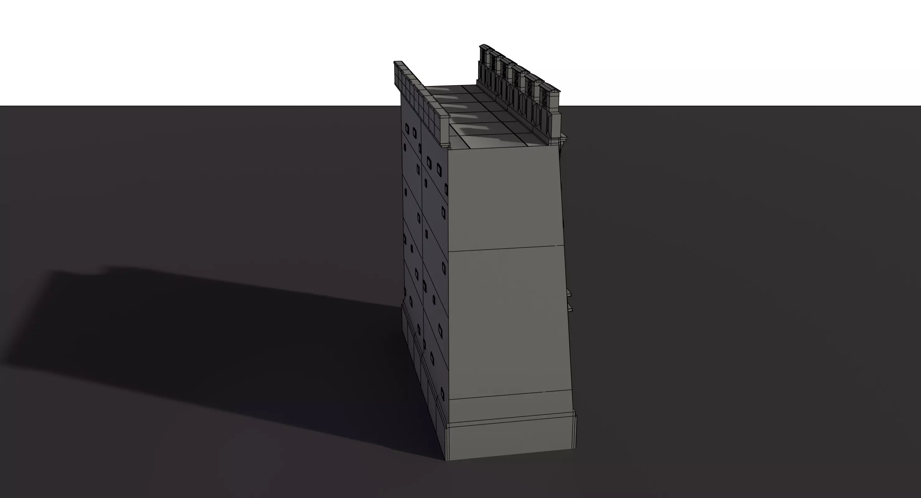 Fortress Stone Wall Low-poly 3D model_17