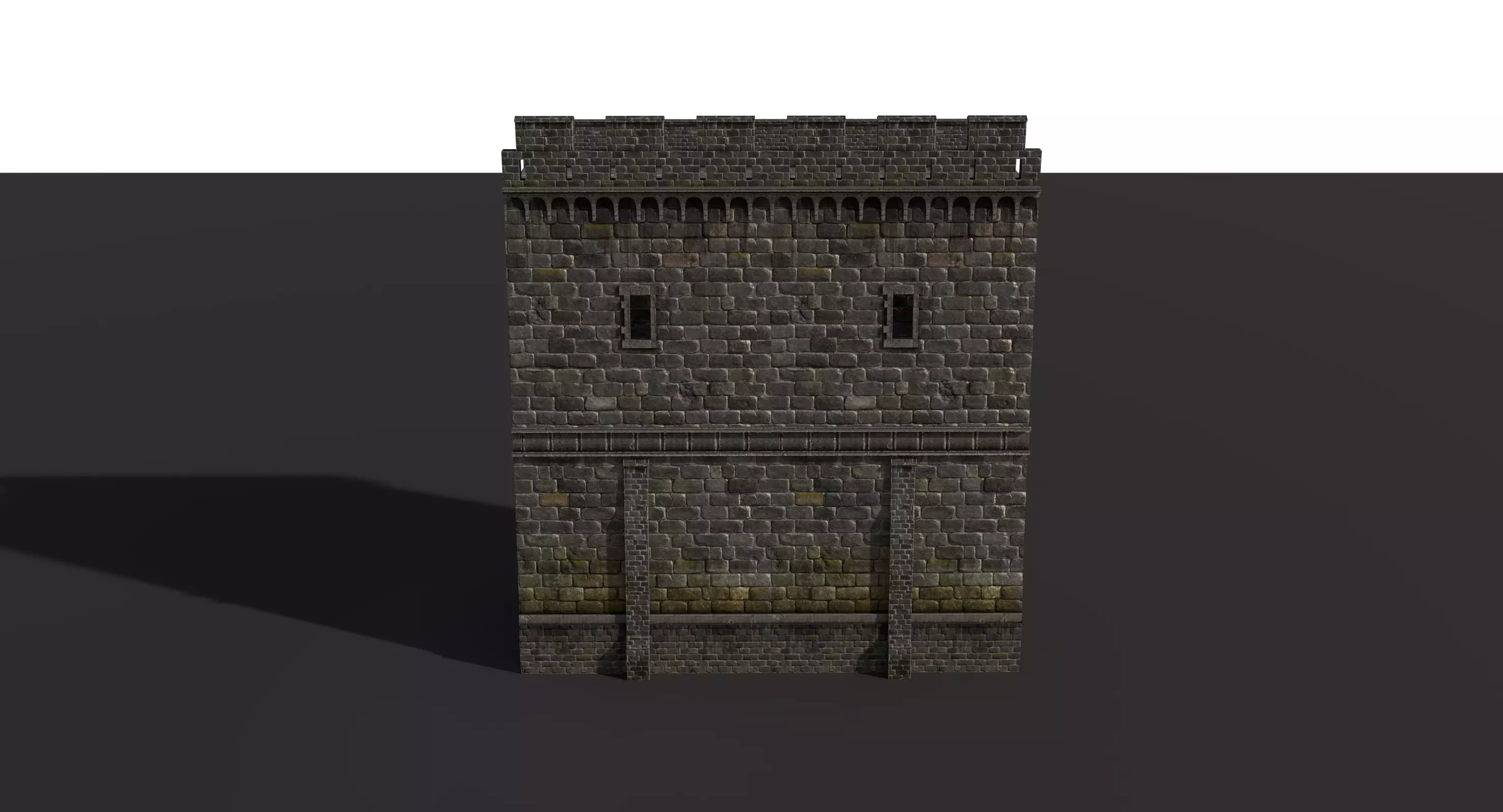 Fortress Stone Wall Low-poly 3D model_10