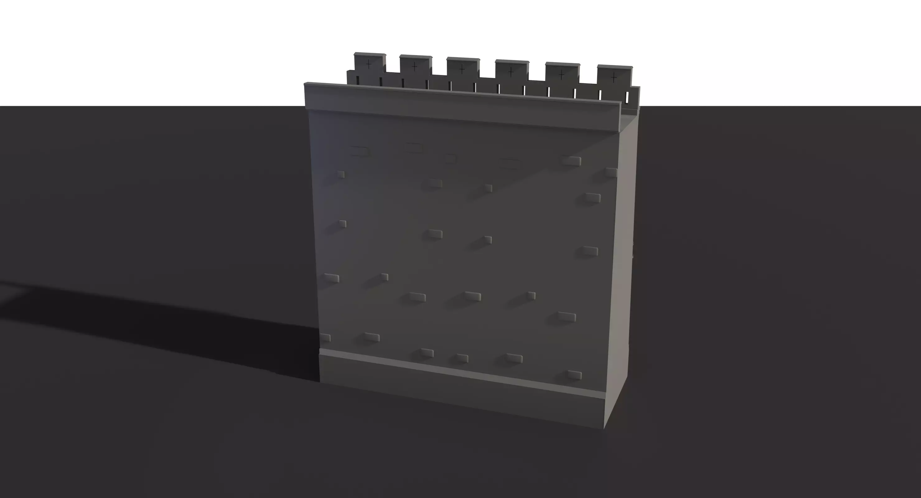 Fortress Stone Wall Low-poly 3D model_13