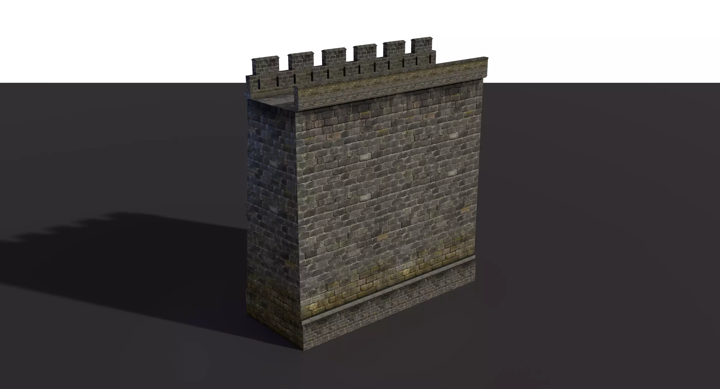 Fortress Stone Wall Low-poly 3D model_8