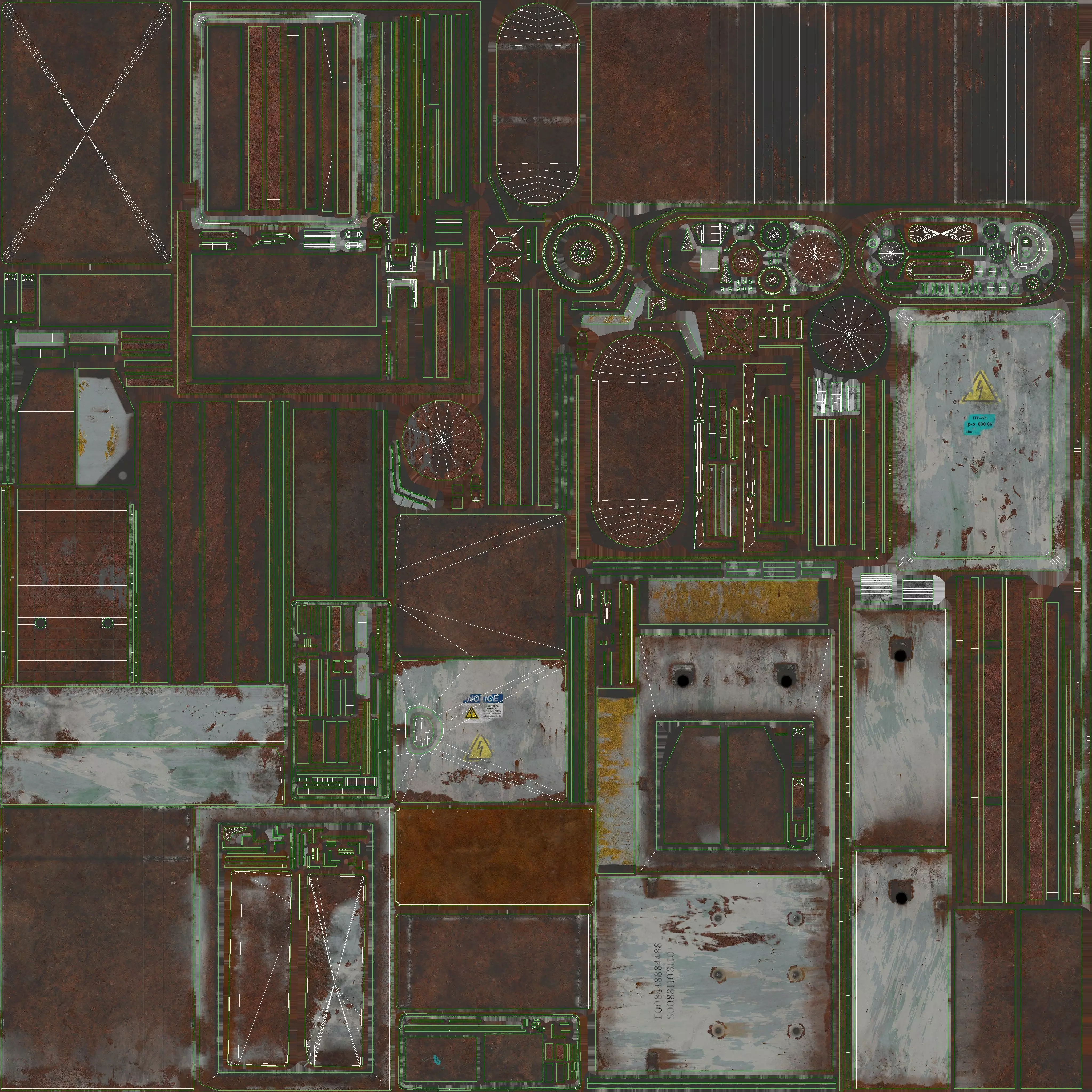 Electrical Transformer Booth Low-poly 3D model_7