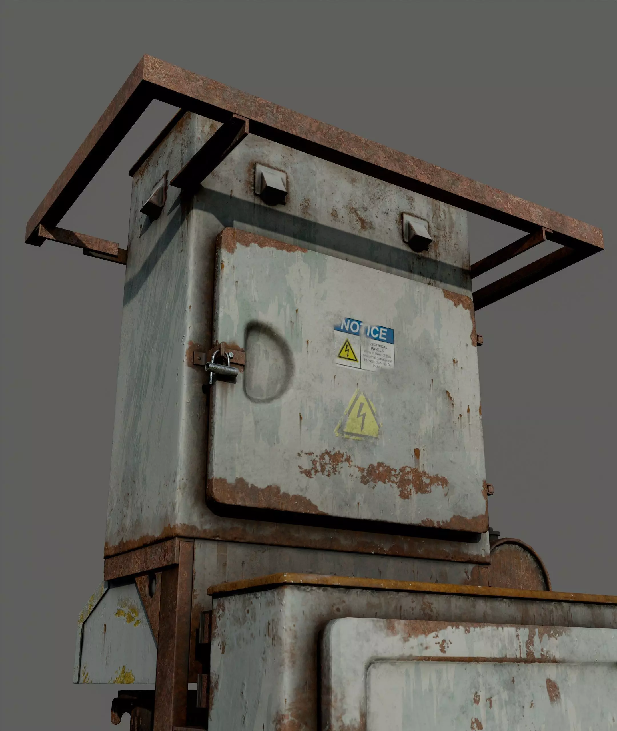 Electrical Transformer Booth Low-poly 3D model_3