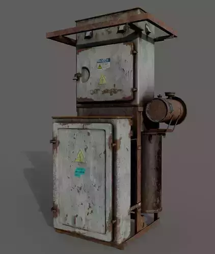 Electrical Transformer Booth Low-poly 3D model