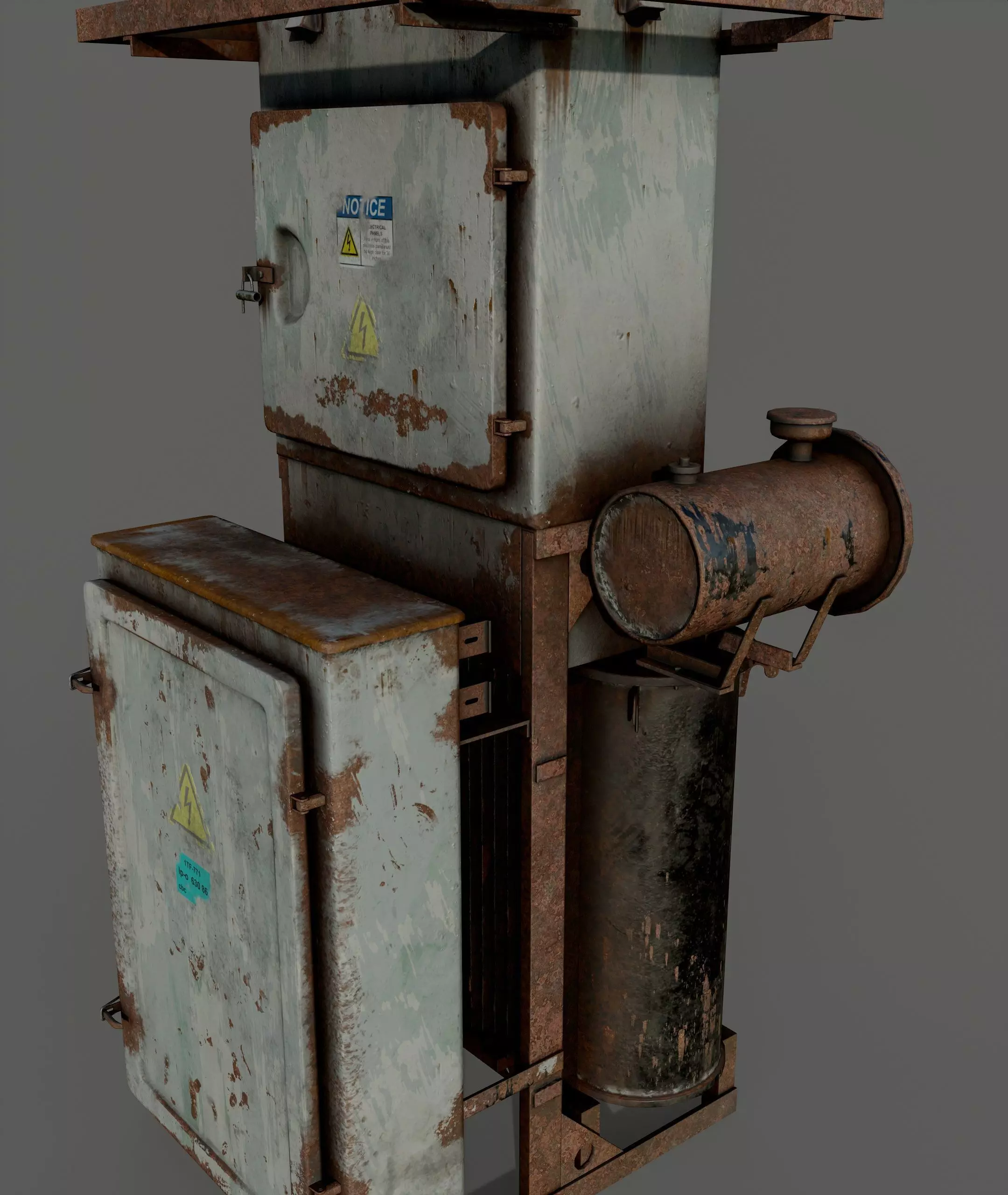 Electrical Transformer Booth Low-poly 3D model_2