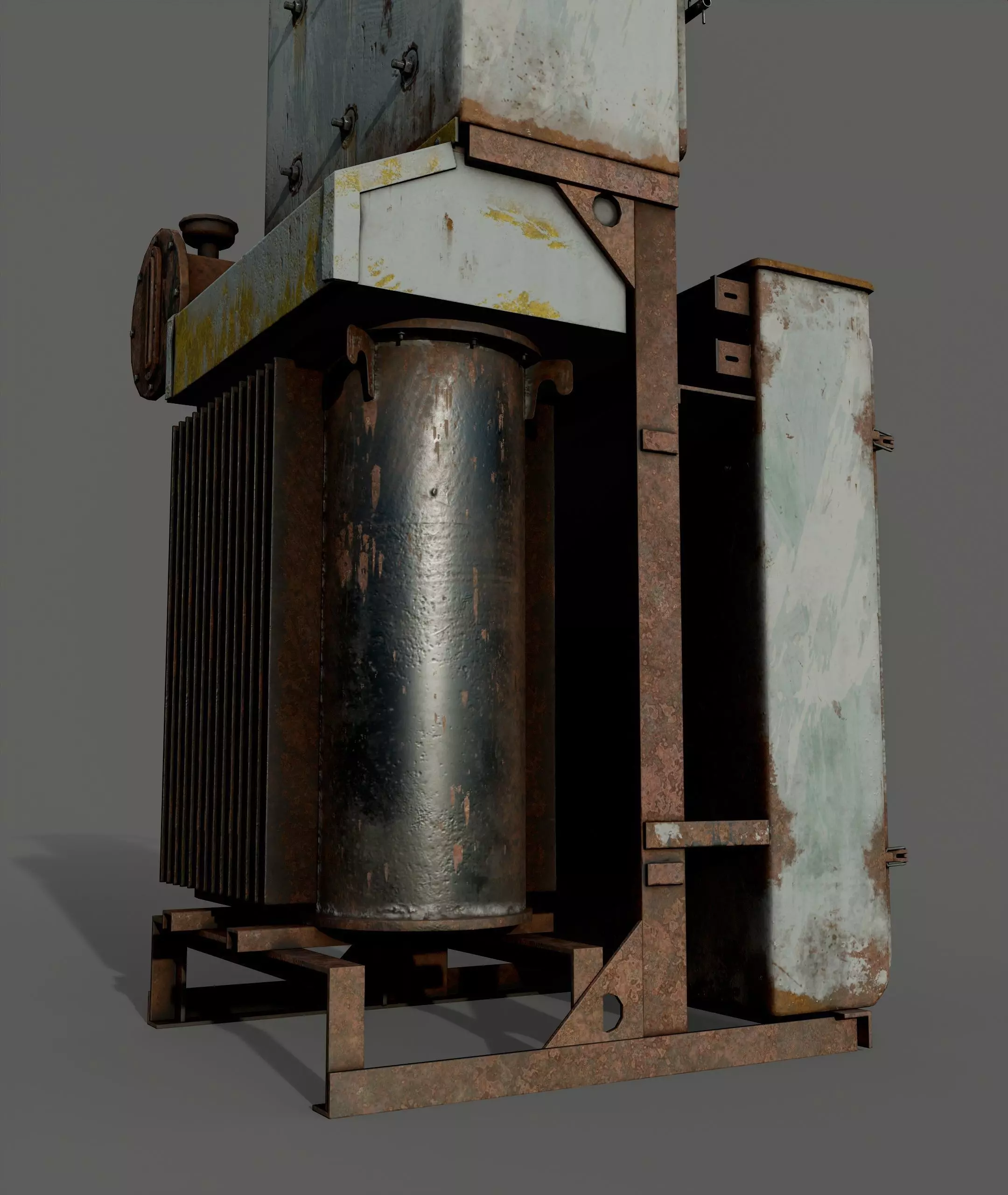 Electrical Transformer Booth Low-poly 3D model_4