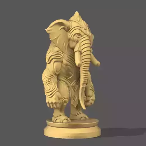 Organic Elephant Chess Piece STL File 3D print model