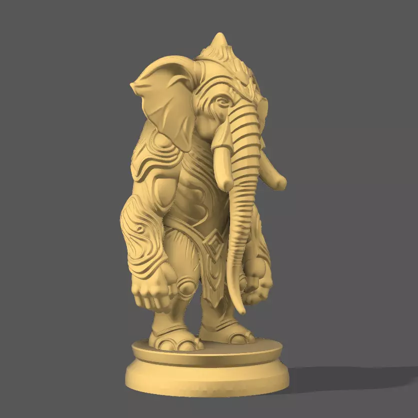 Organic Elephant Chess Piece STL File 3D print model