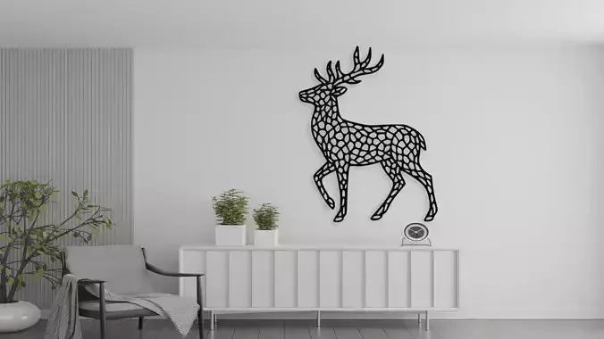 Geometric Deer Wall Decor