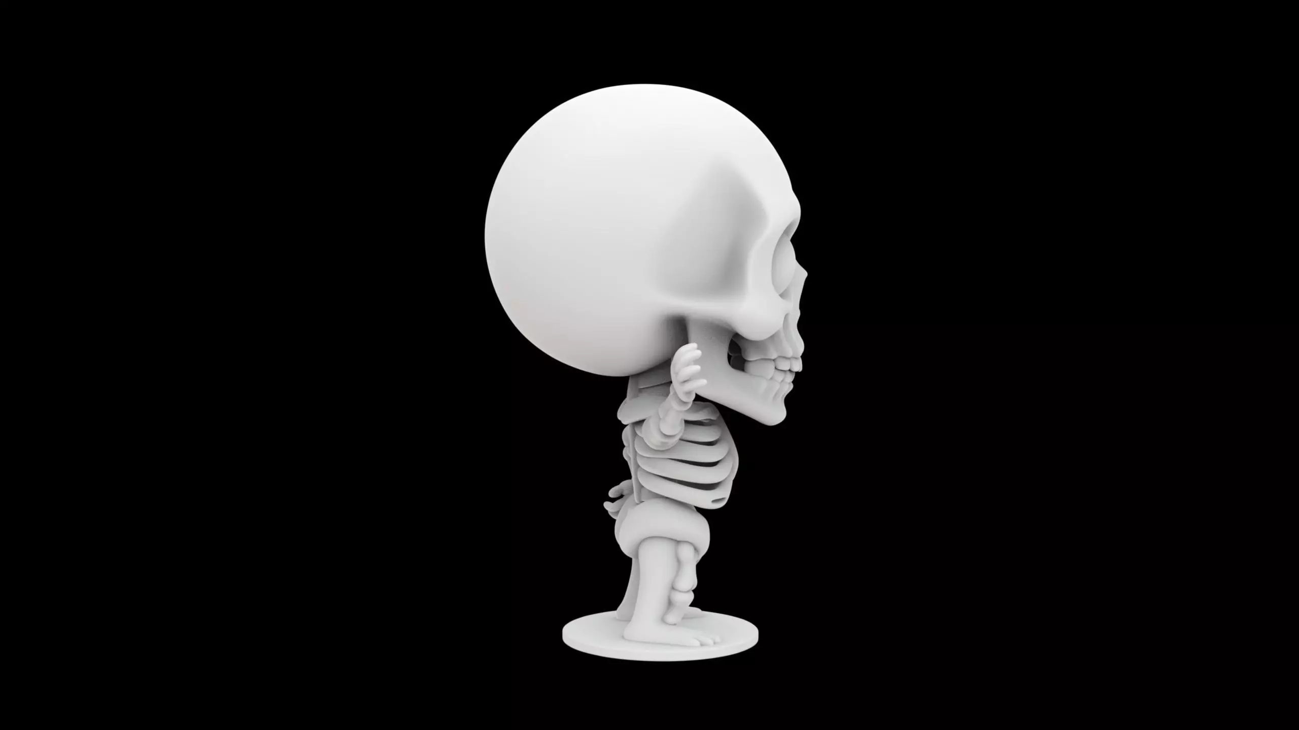 Chibi Skeleton Mascot 3D print model 3D print model_8