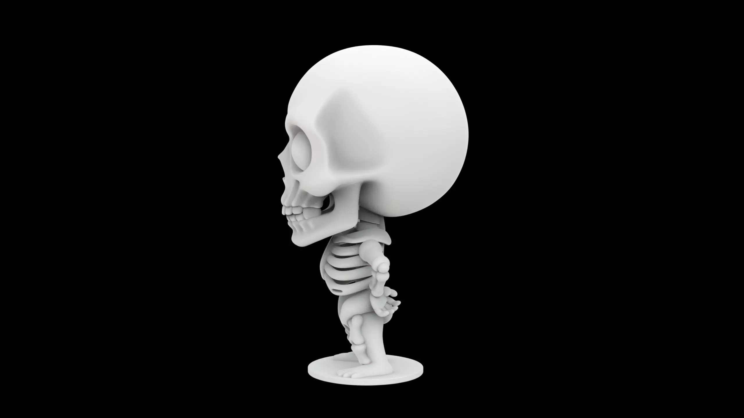 Chibi Skeleton Mascot 3D print model 3D print model_3