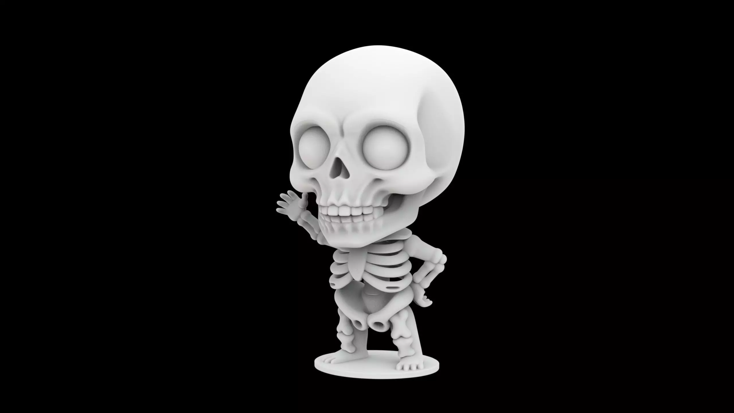 Chibi Skeleton Mascot 3D print model 3D print model_6