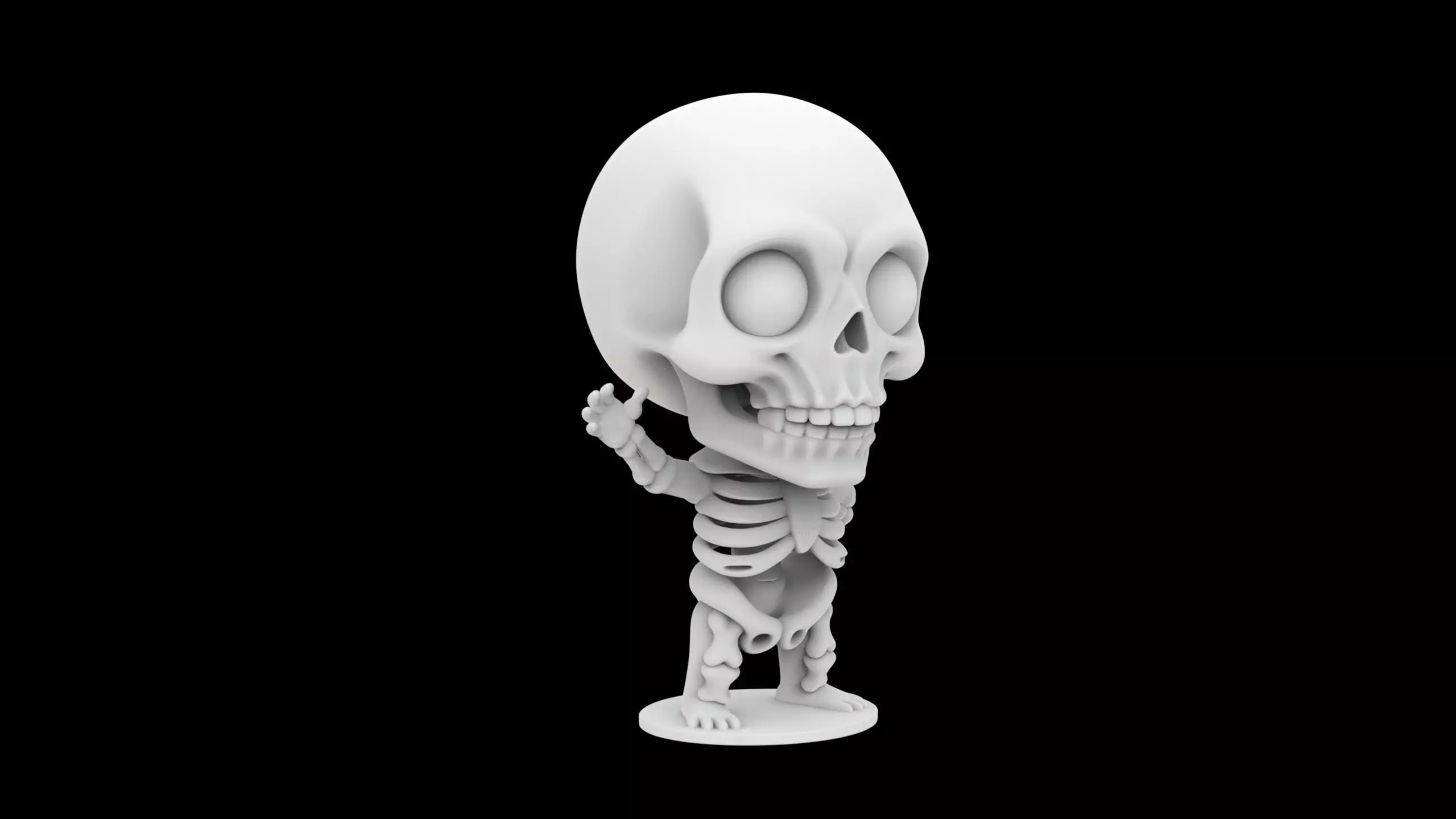 Chibi Skeleton Mascot 3D print model 3D print model_1