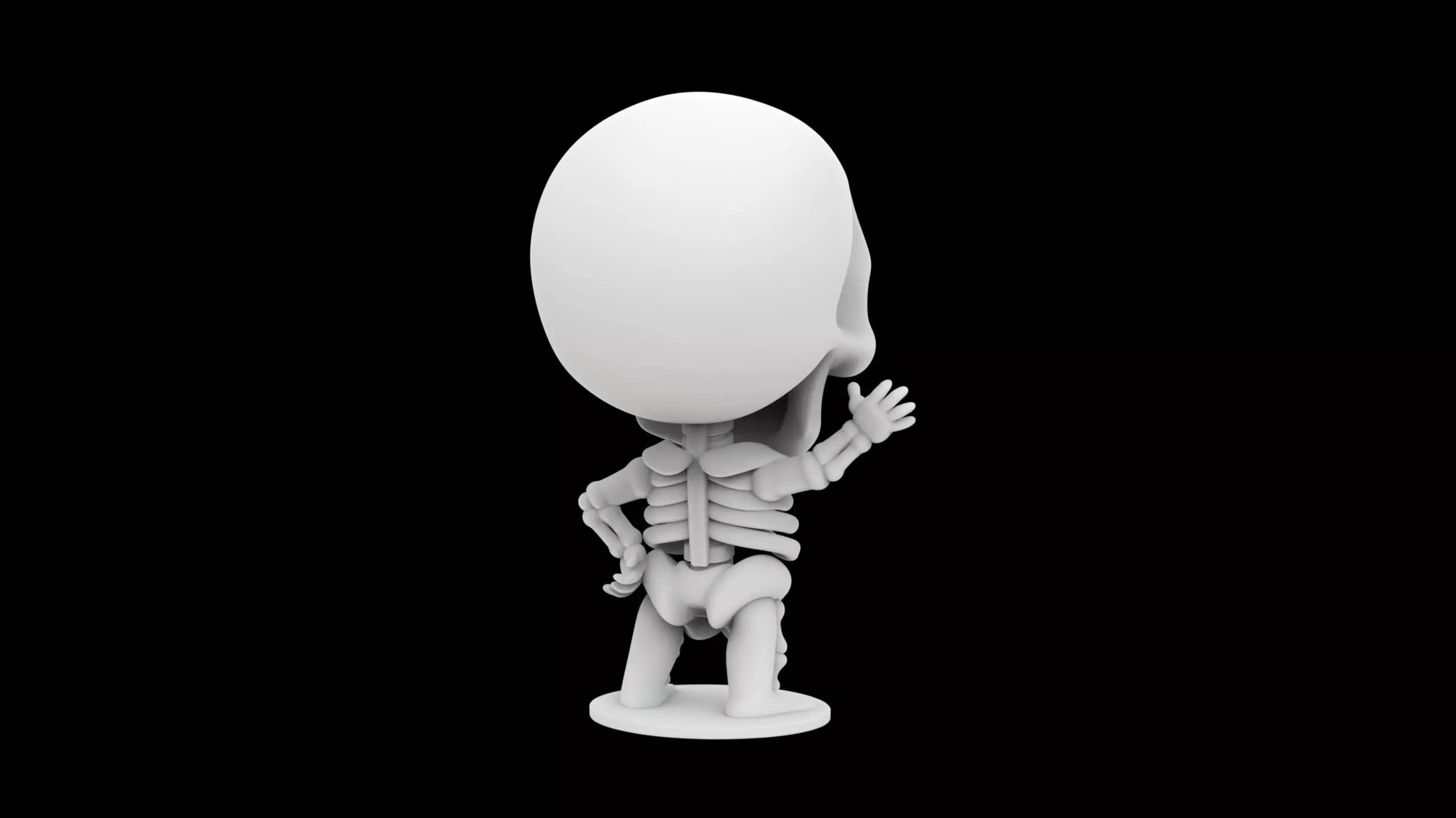 Chibi Skeleton Mascot 3D print model 3D print model_7