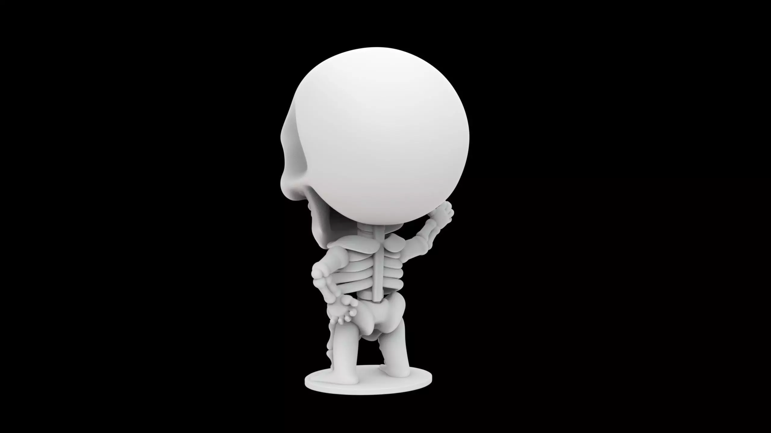 Chibi Skeleton Mascot 3D print model 3D print model_4