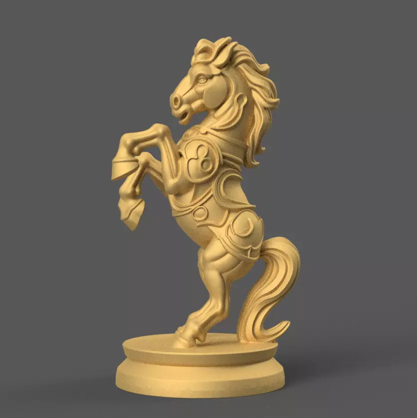 Organic Style Chess Horse 3D STL File 3D print model_0