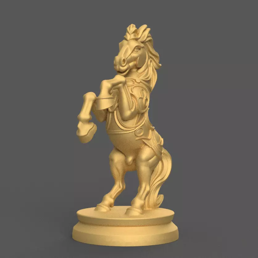 Organic Style Chess Horse 3D STL File 3D print model_1