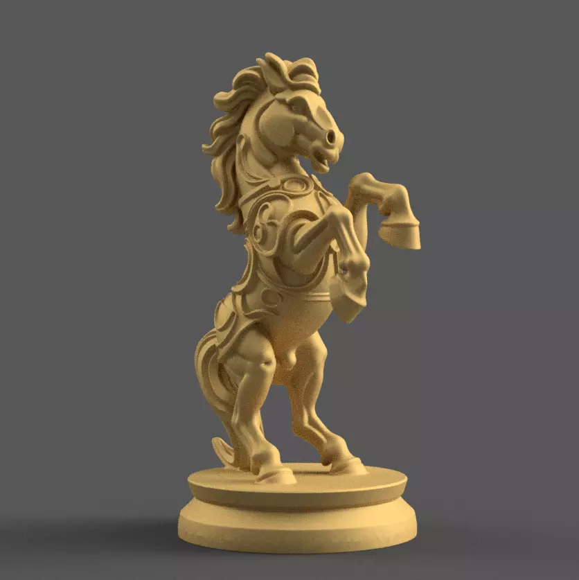 Organic Style Chess Horse 3D STL File 3D print model_2