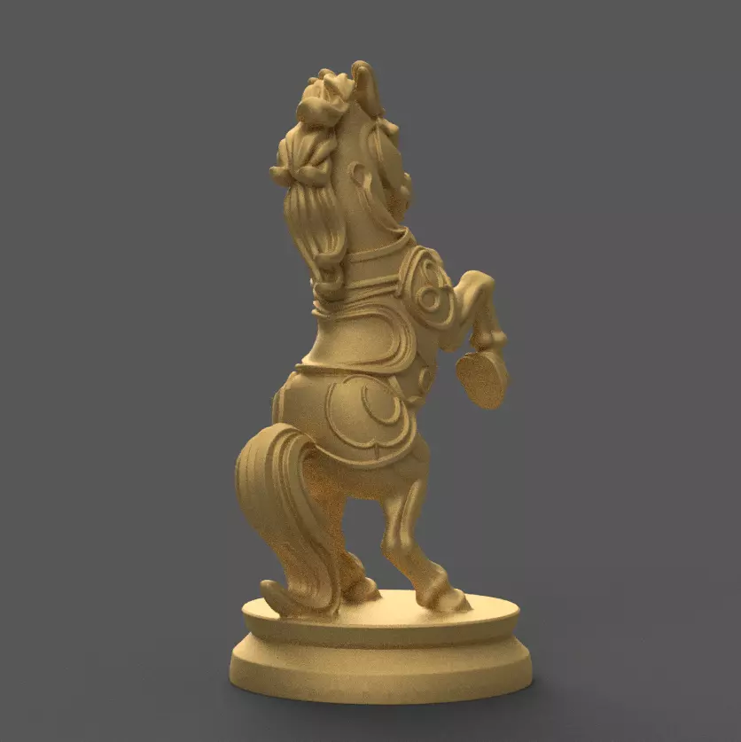 Organic Style Chess Horse 3D STL File 3D print model_4