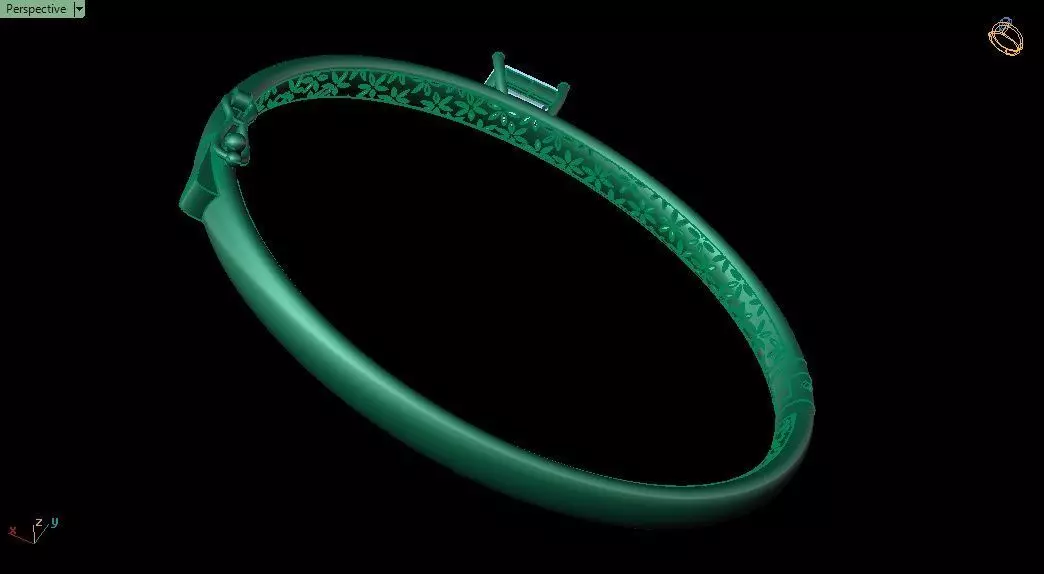Luxury Emerald Bracelet 0053  3D print model_16