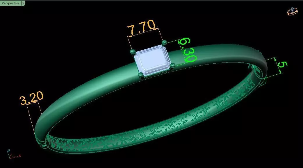 Luxury Emerald Bracelet 0053  3D print model_10