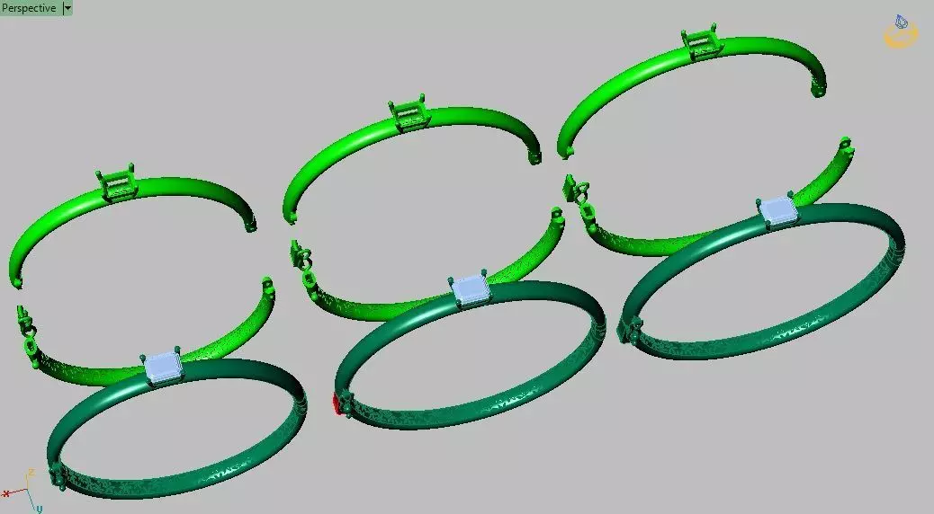 Luxury Emerald Bracelet 0053  3D print model_19