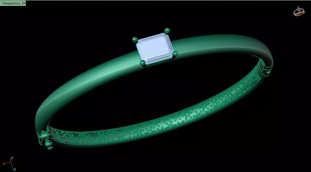 Luxury Emerald Bracelet 0053  3D print model_8