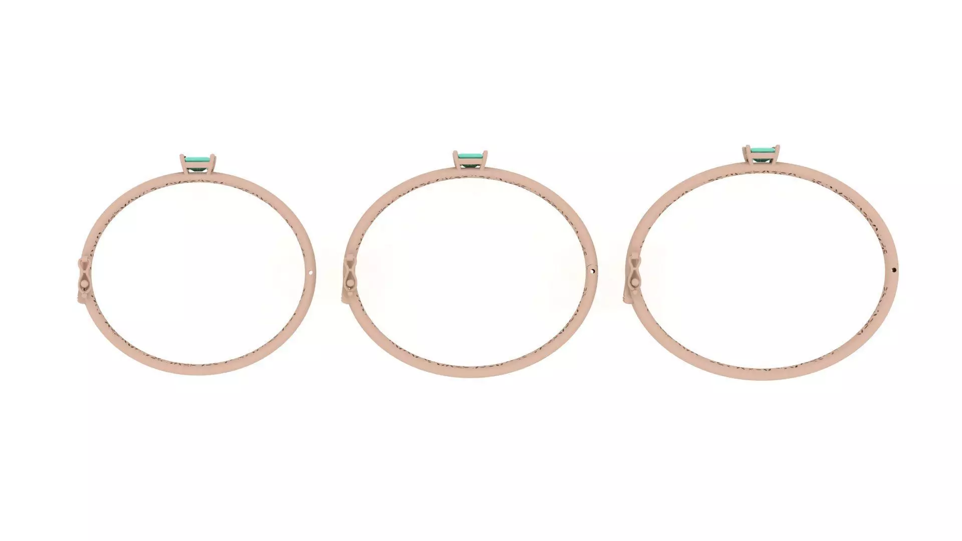 Luxury Emerald Bracelet 0053  3D print model_2