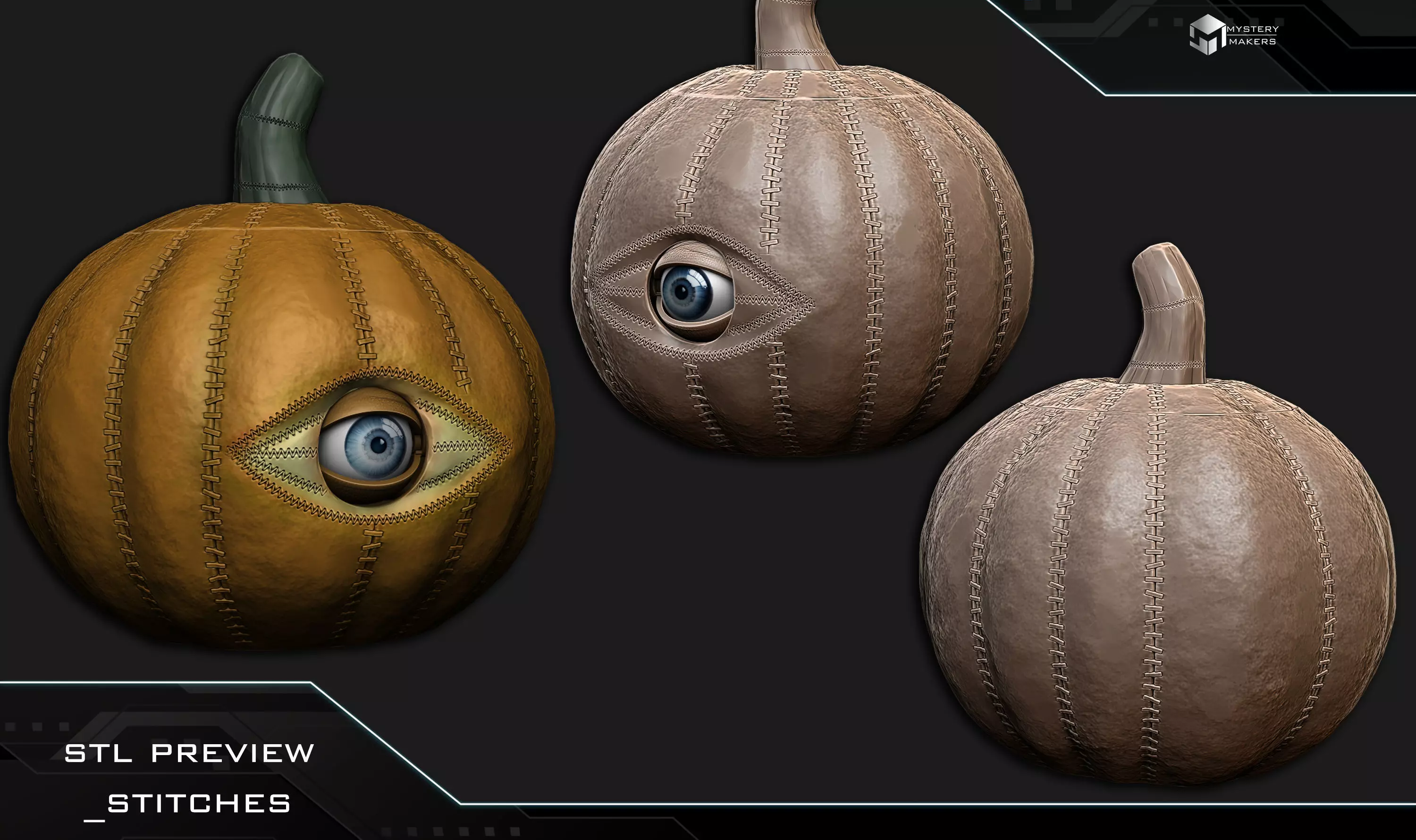 All seeing pumpkin with moveable eye 3D print model_6