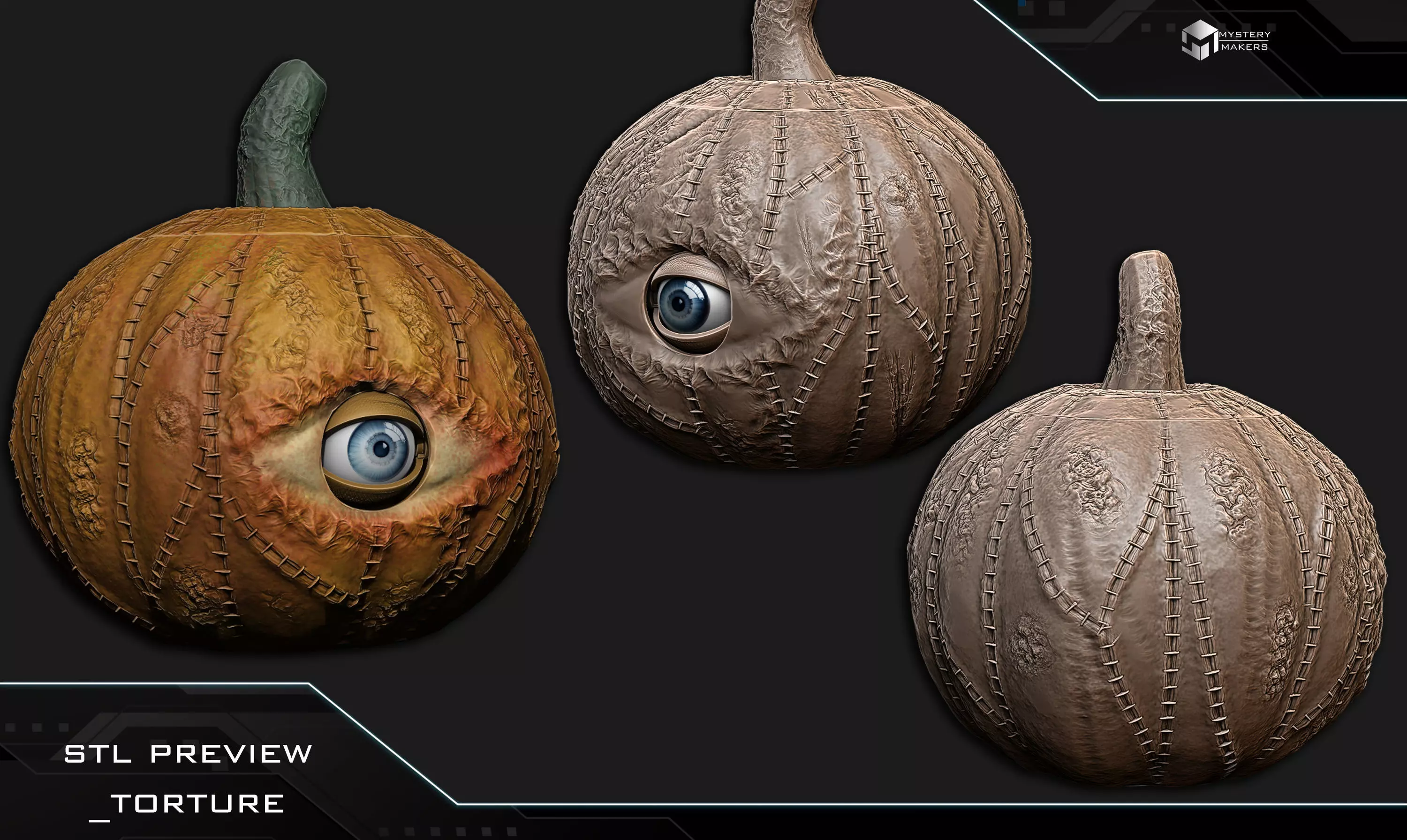 All seeing pumpkin with moveable eye 3D print model_7