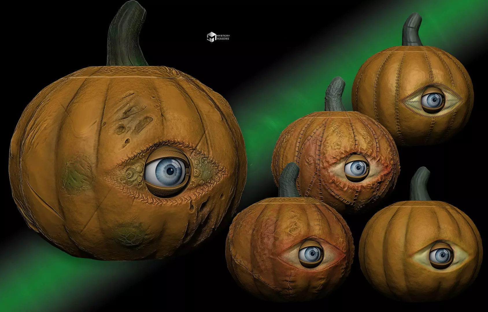 All seeing pumpkin with moveable eye 3D print model_0