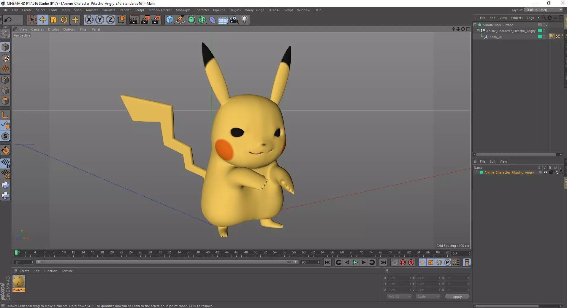 Anime Character Pikachu Angry 3D model_22