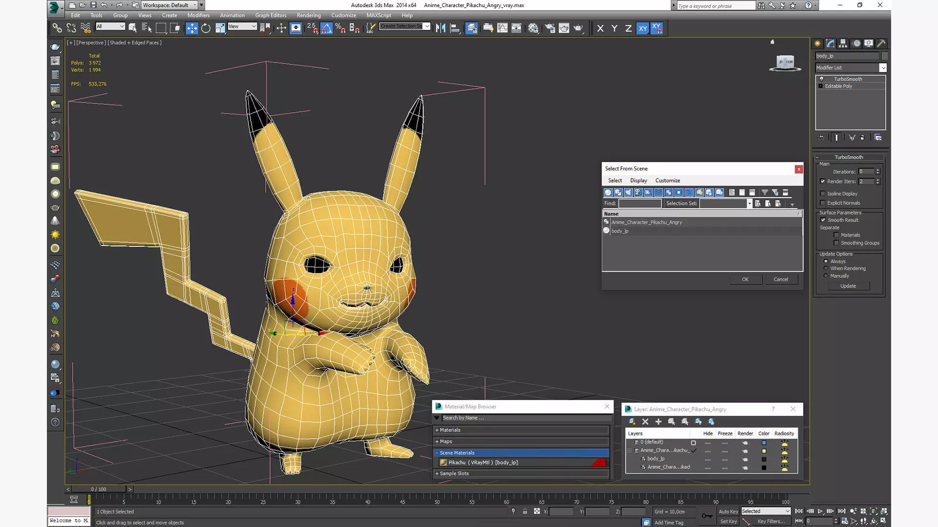 Anime Character Pikachu Angry 3D model_19