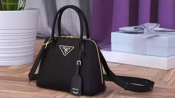 Woman Bag Prada Promenade Black 3D model