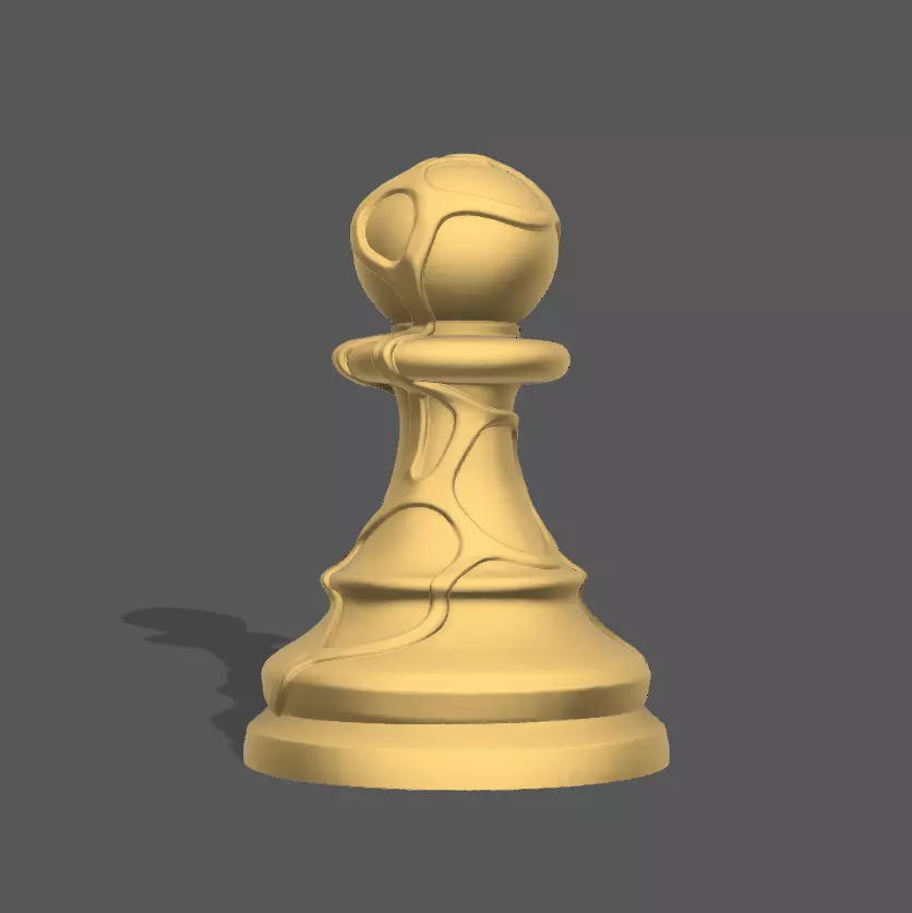 Organic Style Chess Pawn STL for 3D Printing 3D print model_1