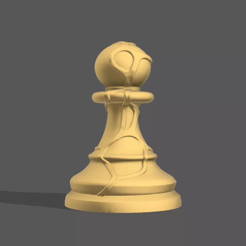 Organic Style Chess Pawn STL for 3D Printing 3D print model_0