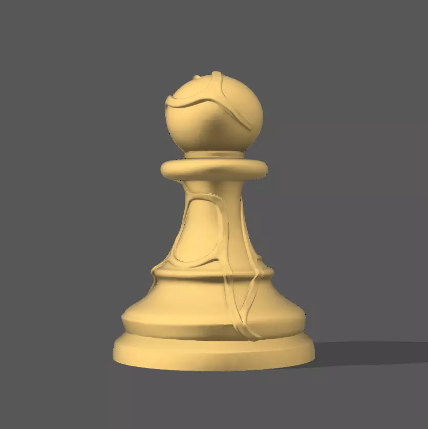 Organic Style Chess Pawn STL for 3D Printing 3D print model_3