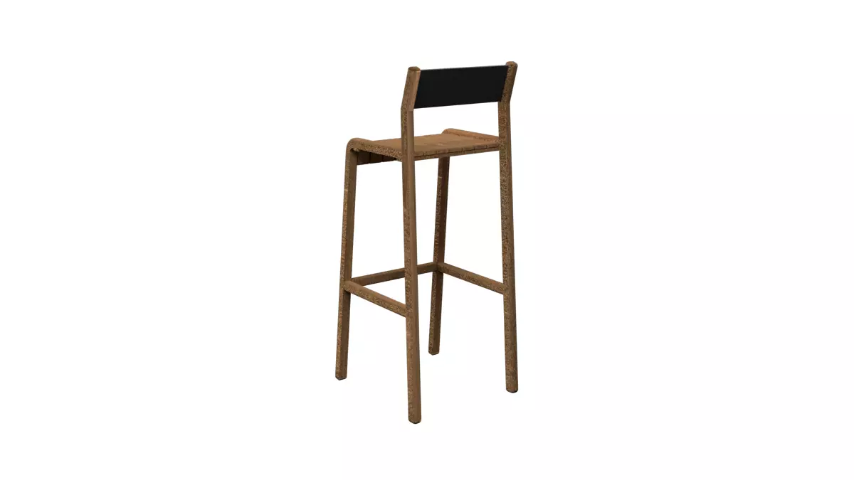 Modern Wooden Bar Stool 3D model_11