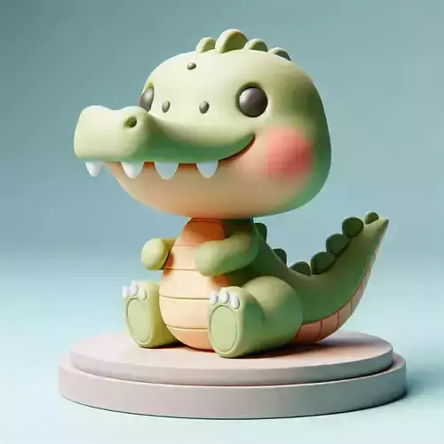 High-Quality 3D Printable Cute Croco Cartoon 3D print model