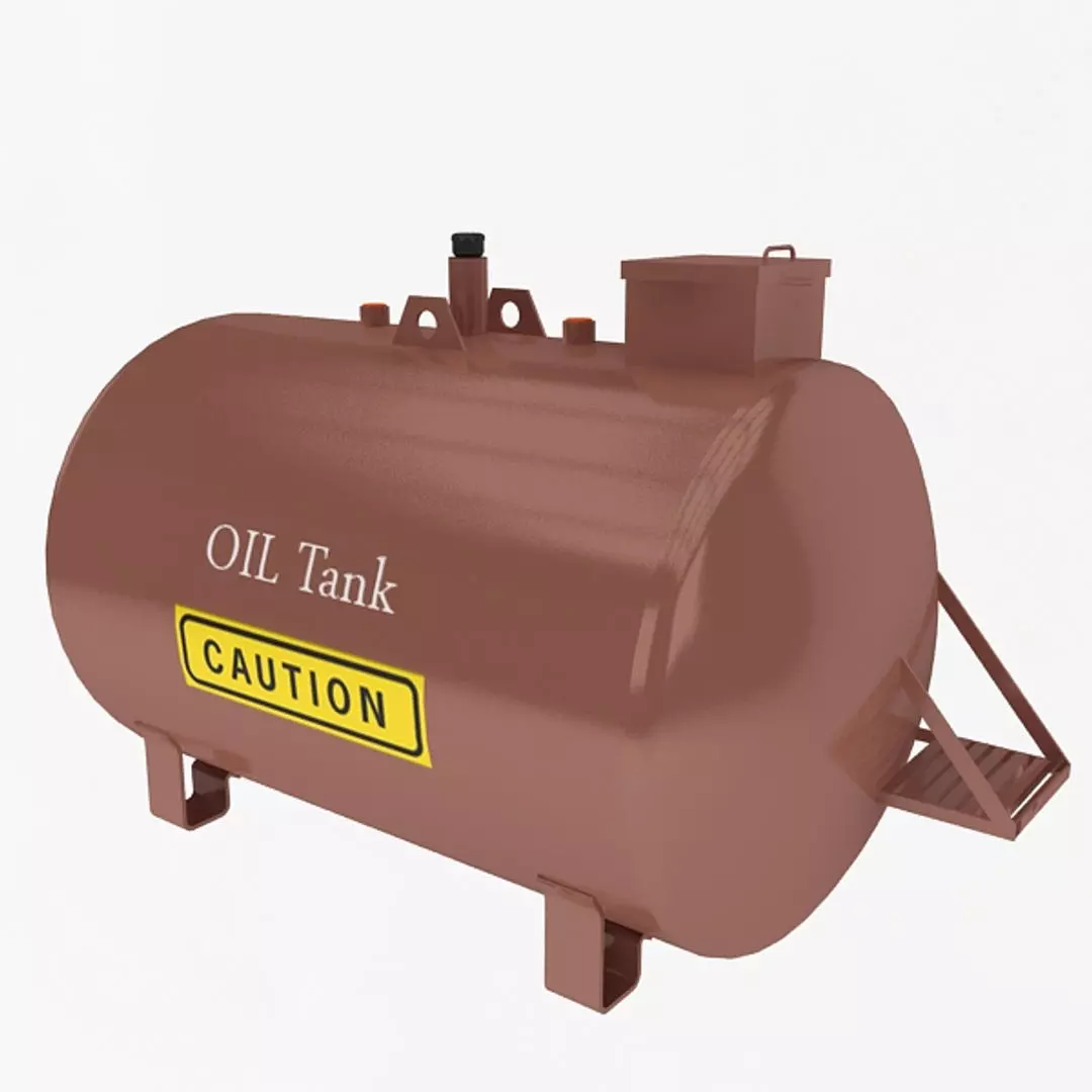 Oil Tank Low-poly 3D model_4