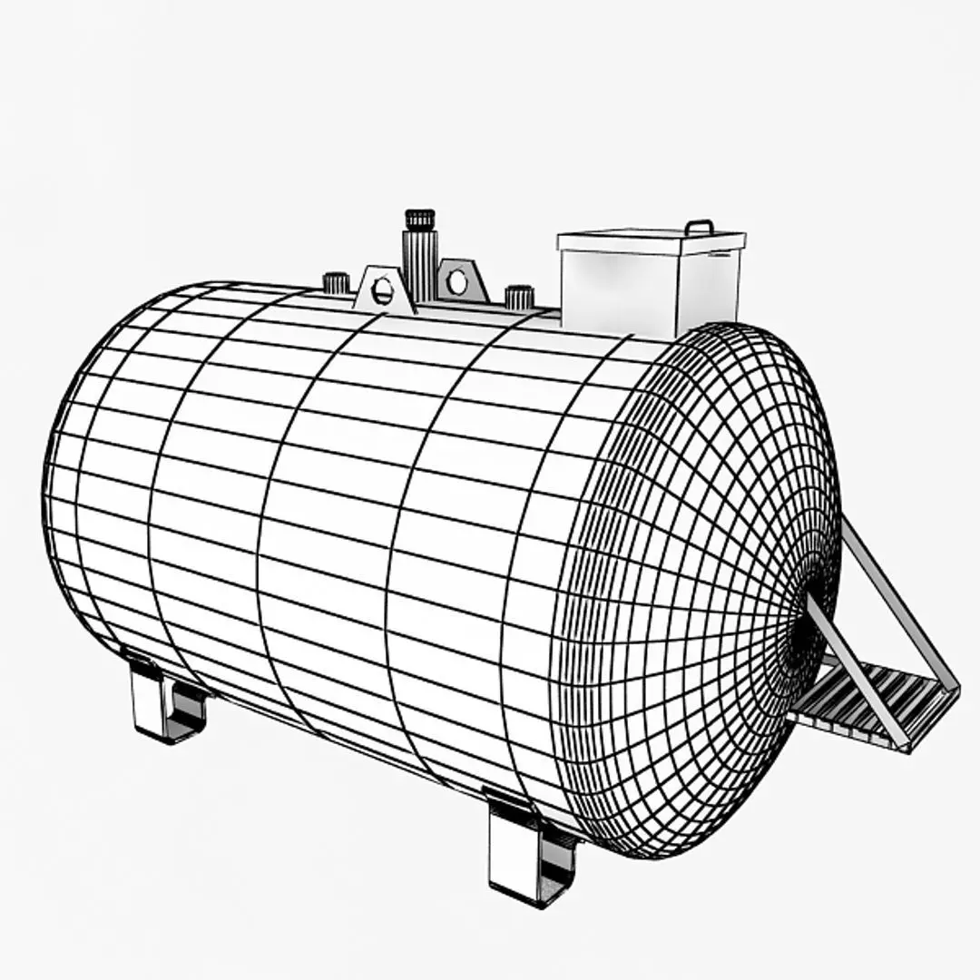 Oil Tank Low-poly 3D model_5