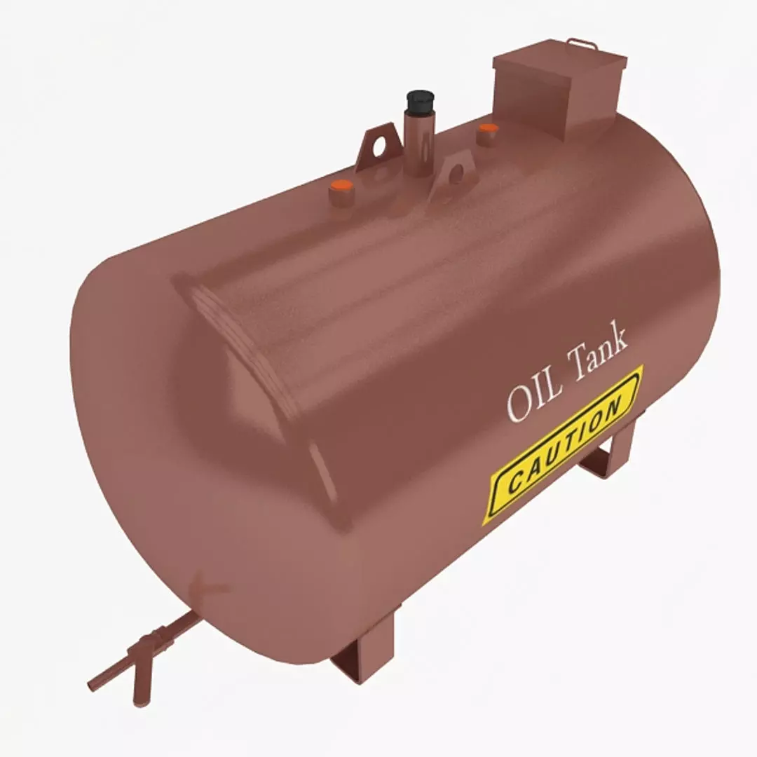 Oil Tank Low-poly 3D model_3