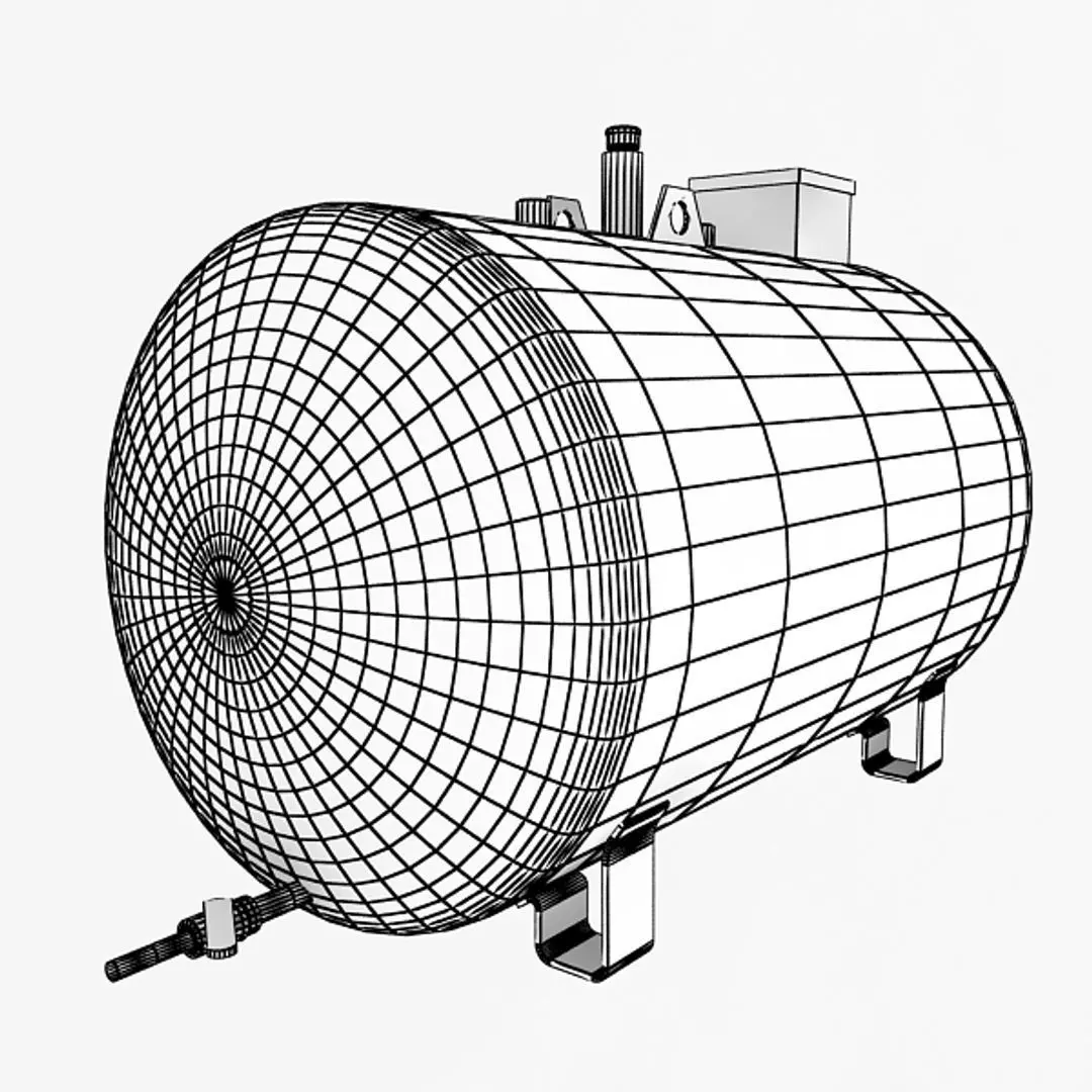 Oil Tank Low-poly 3D model_6