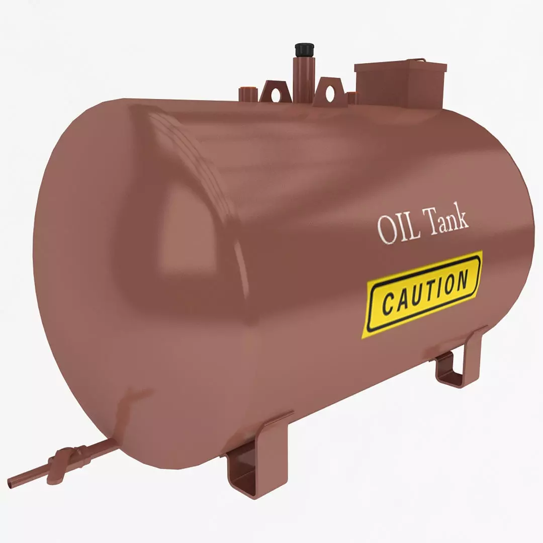 Oil Tank Low-poly 3D model_1