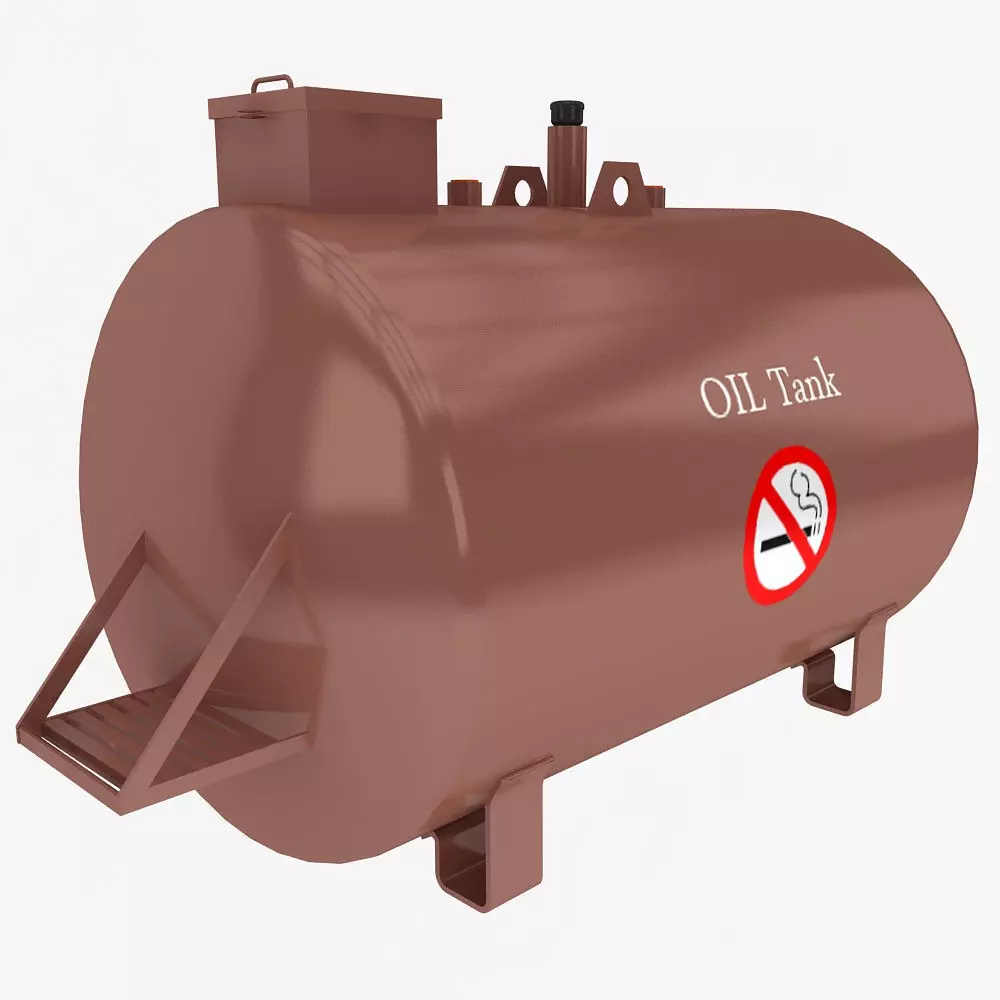 Oil Tank Low-poly 3D model_0