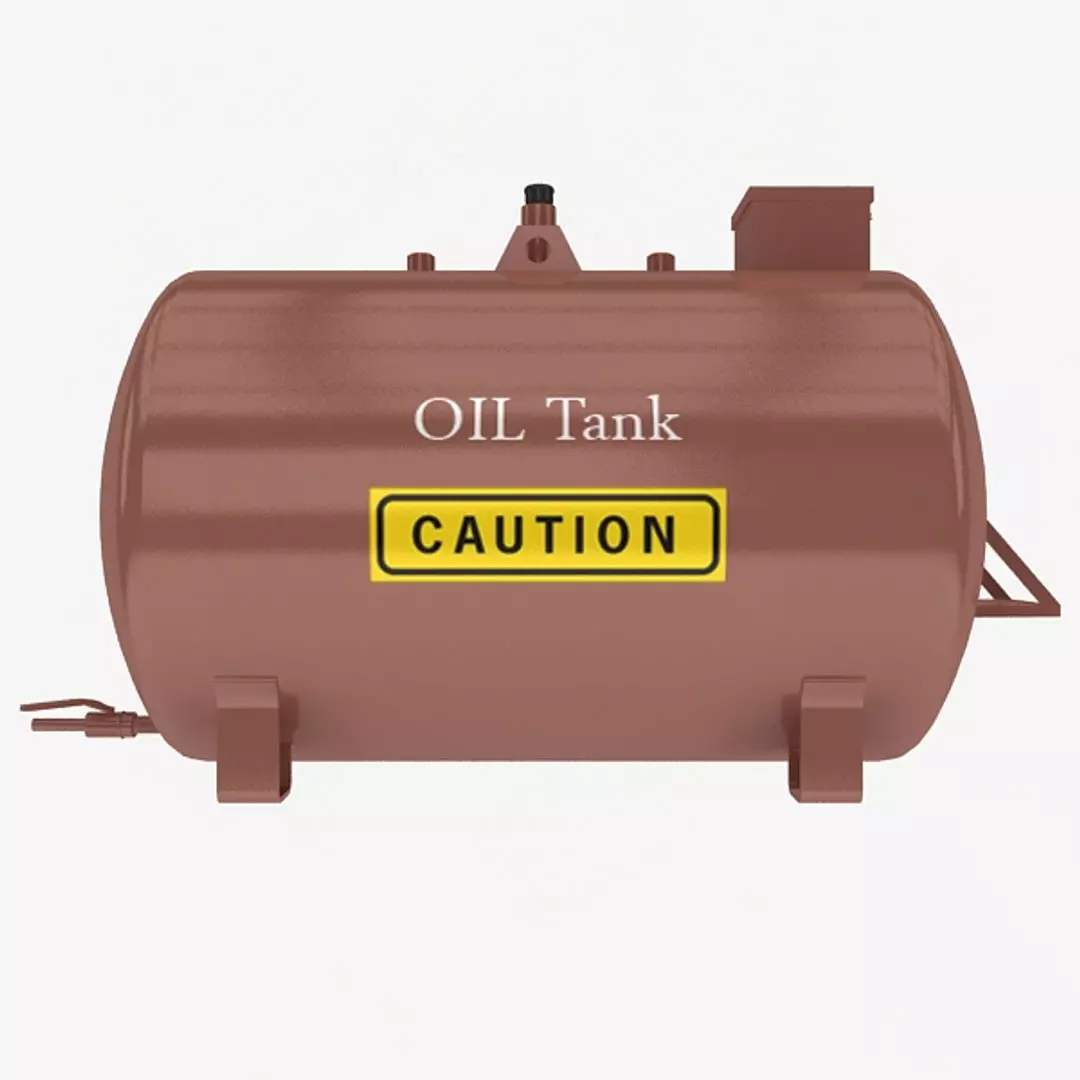 Oil Tank Low-poly 3D model_2