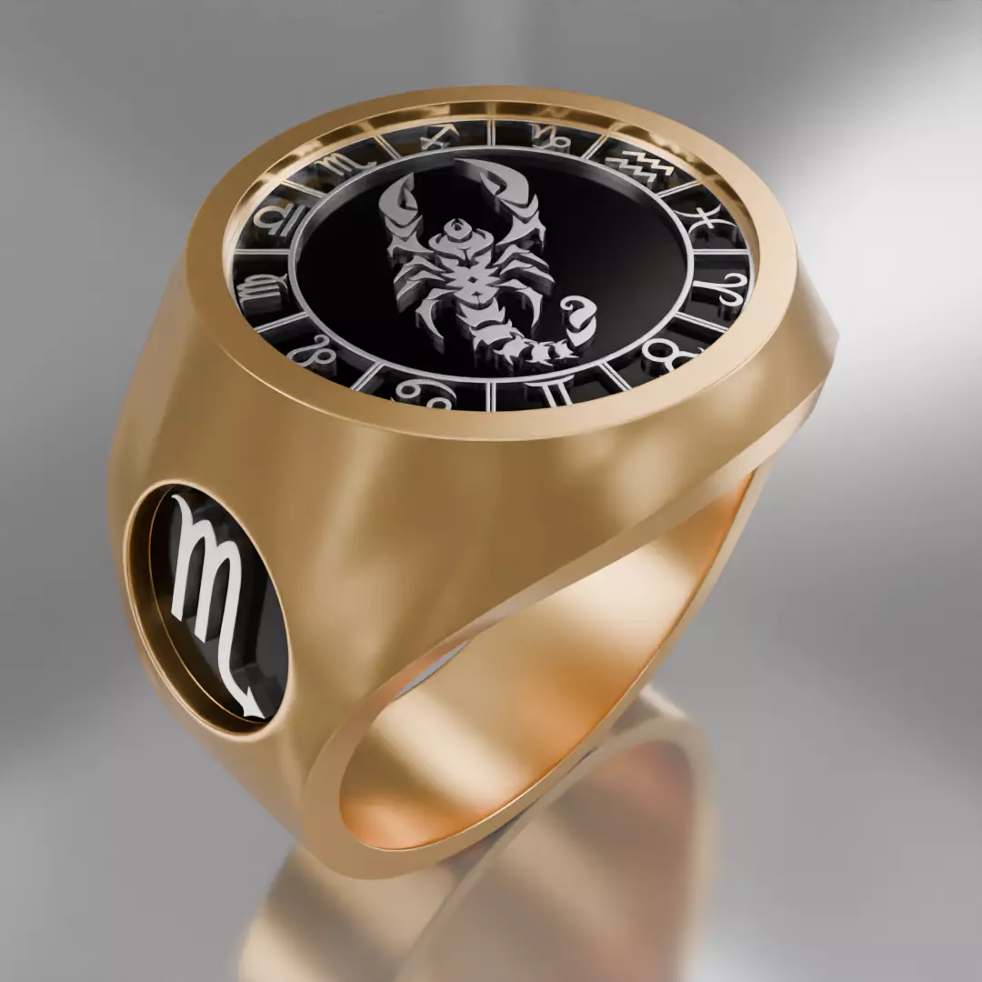 Scorpio zodiak symbol ring 3D model for 3D printing 3D print model